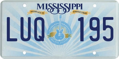 MS license plate LUQ195