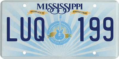 MS license plate LUQ199
