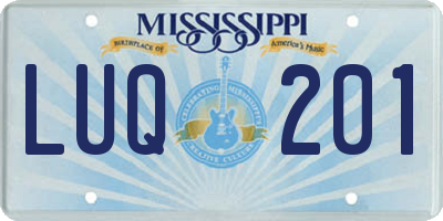 MS license plate LUQ201