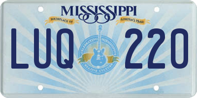 MS license plate LUQ220