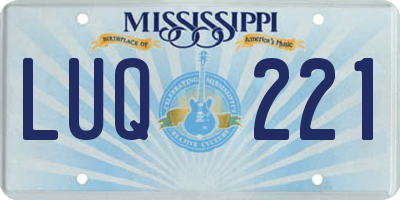 MS license plate LUQ221