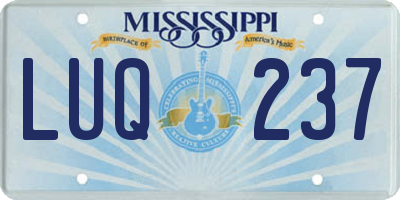 MS license plate LUQ237
