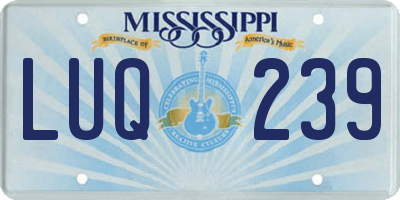 MS license plate LUQ239