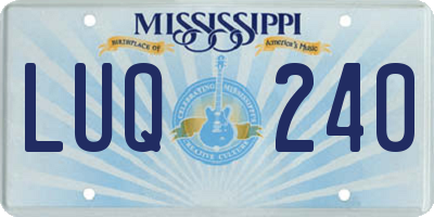 MS license plate LUQ240