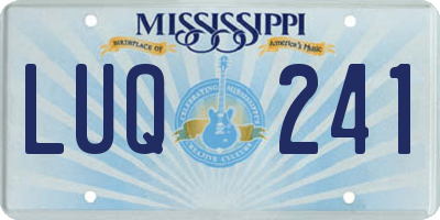 MS license plate LUQ241