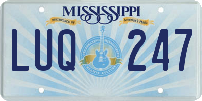 MS license plate LUQ247