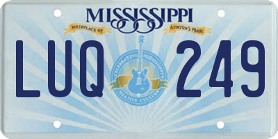 MS license plate LUQ249