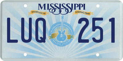 MS license plate LUQ251