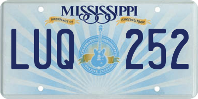 MS license plate LUQ252