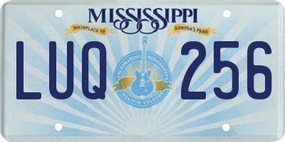 MS license plate LUQ256