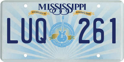 MS license plate LUQ261