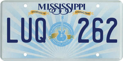 MS license plate LUQ262