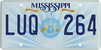 MS license plate LUQ264
