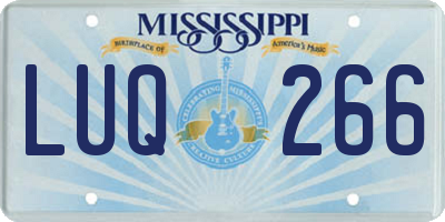 MS license plate LUQ266