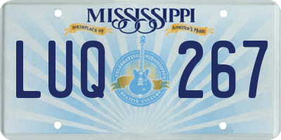 MS license plate LUQ267