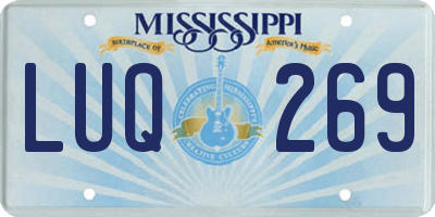 MS license plate LUQ269