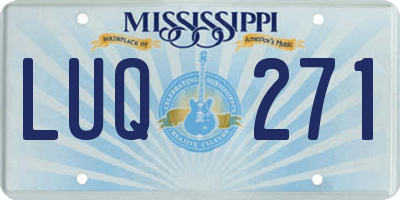 MS license plate LUQ271