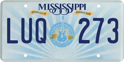 MS license plate LUQ273