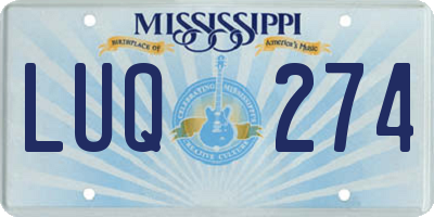 MS license plate LUQ274