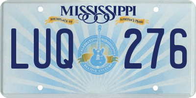 MS license plate LUQ276