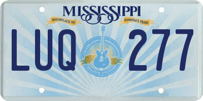 MS license plate LUQ277