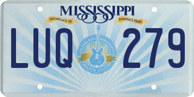MS license plate LUQ279