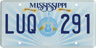 MS license plate LUQ291