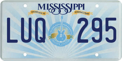 MS license plate LUQ295