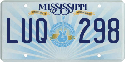 MS license plate LUQ298