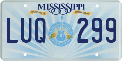 MS license plate LUQ299