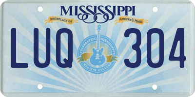 MS license plate LUQ304
