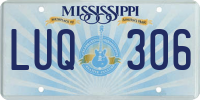 MS license plate LUQ306