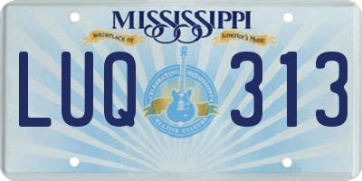 MS license plate LUQ313