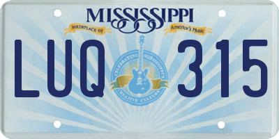 MS license plate LUQ315
