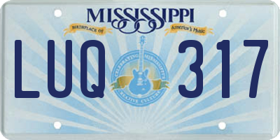 MS license plate LUQ317