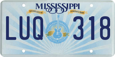 MS license plate LUQ318