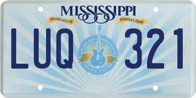 MS license plate LUQ321