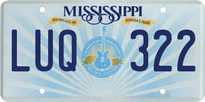 MS license plate LUQ322