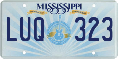 MS license plate LUQ323