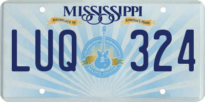 MS license plate LUQ324