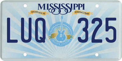 MS license plate LUQ325