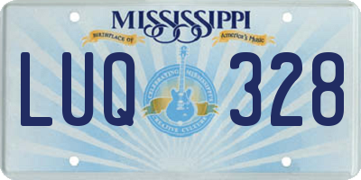 MS license plate LUQ328