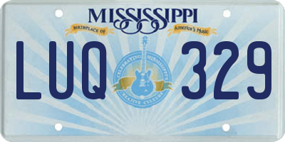 MS license plate LUQ329