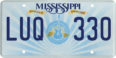 MS license plate LUQ330