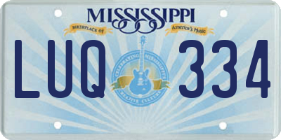 MS license plate LUQ334