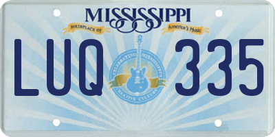 MS license plate LUQ335