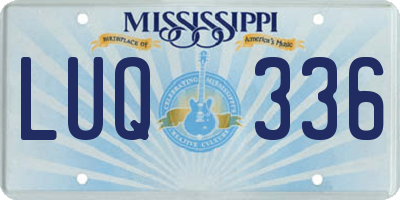 MS license plate LUQ336