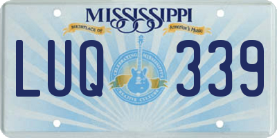 MS license plate LUQ339