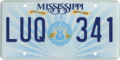 MS license plate LUQ341