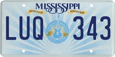 MS license plate LUQ343